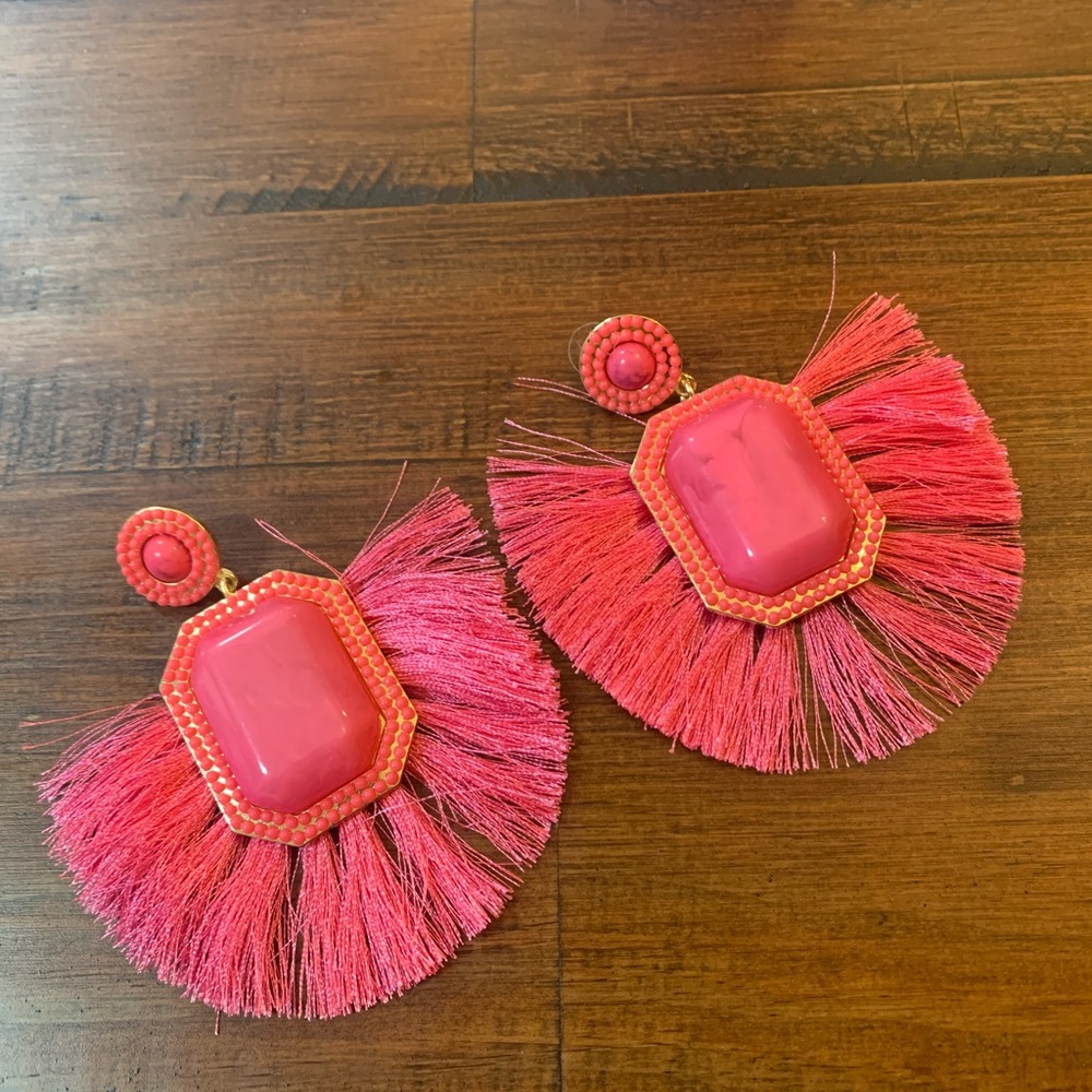 NEW pink statement earrings